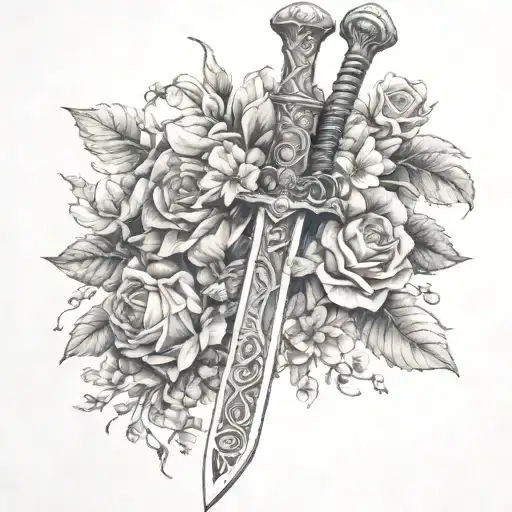 Theoden Sword Covered In Flowers Growing