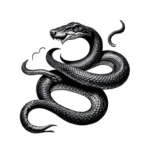 Shoulder Downt To Back Wrist Snake Tattoo Design