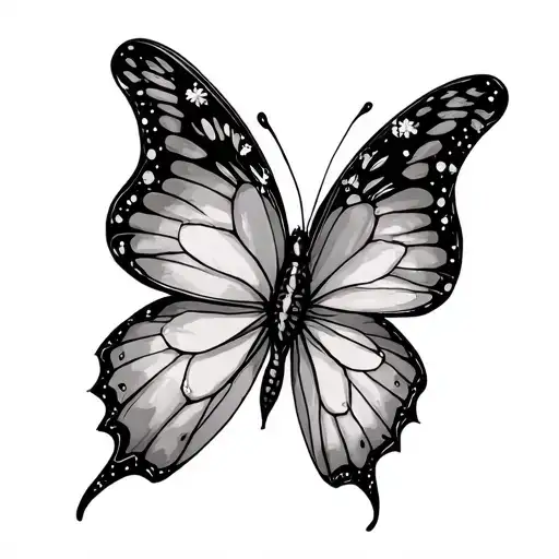 Dainty Butterfly With Princess Giselle Text On It