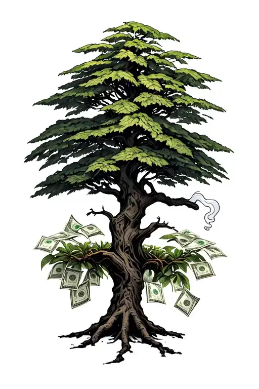 Hustle Hard Smoking Money Tree Growing