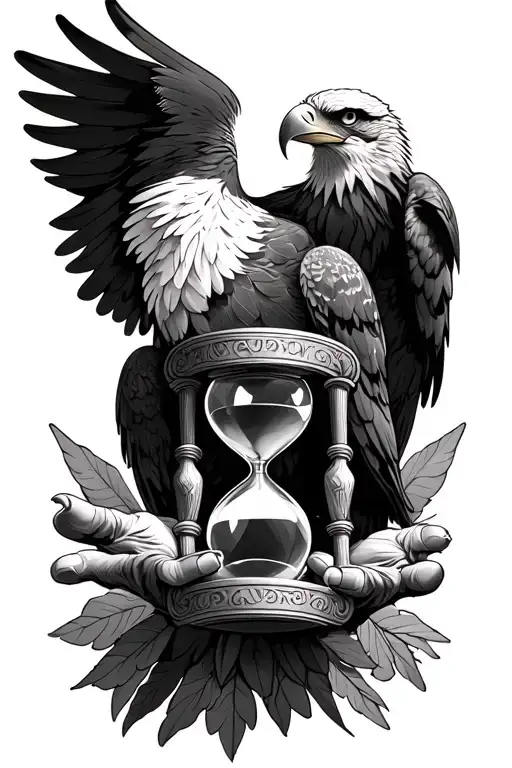 Eagle Holding Hourglass