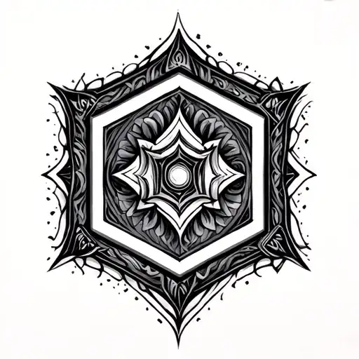 Shiv Shakti Hexagon Pattern