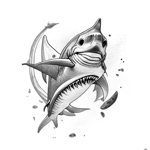 Shark With Shaded Fins And Tale