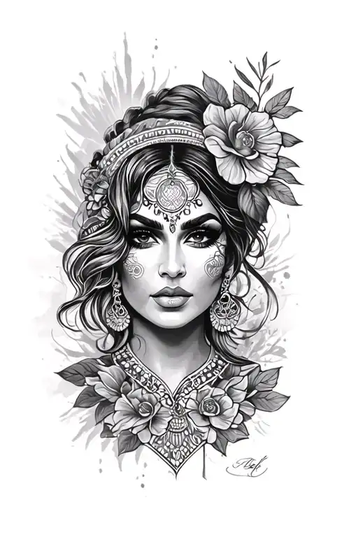 Chicana Woman's Face Made