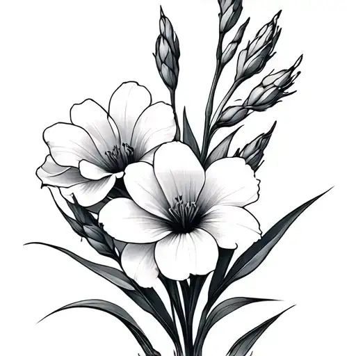 Gladiolus And Cosmos