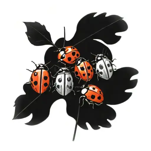 Feminine Tattoo Of Multiple Ladybugs