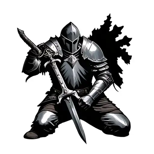 Knight Kneeling With Sword
