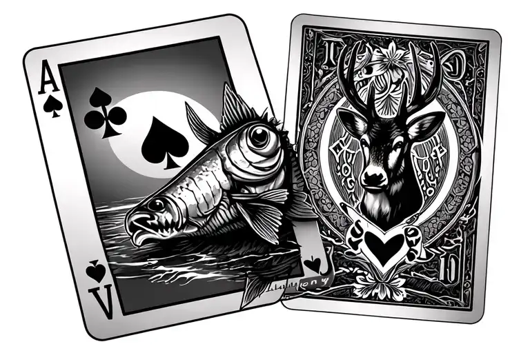 In Loving Memory Rj With One Ace Fishing Pocker Card And O E 10 Point Buck Poker Card