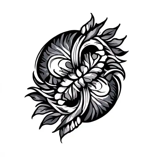 Scandinavian Ornament On The Shoulder And Chest With Two