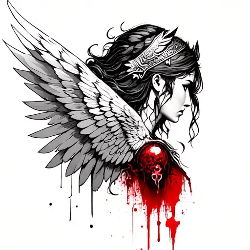 Valkyrie Winged Profile Blood Injury