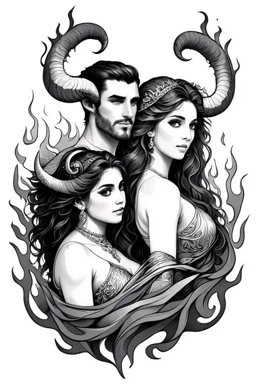 Aries Man And Virgo Woman With Flames Around