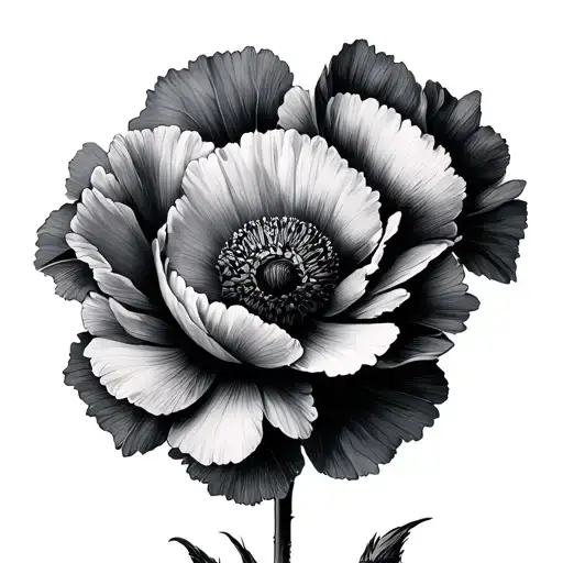 Coquelicot Flowers Covering With Dark And Male Stem