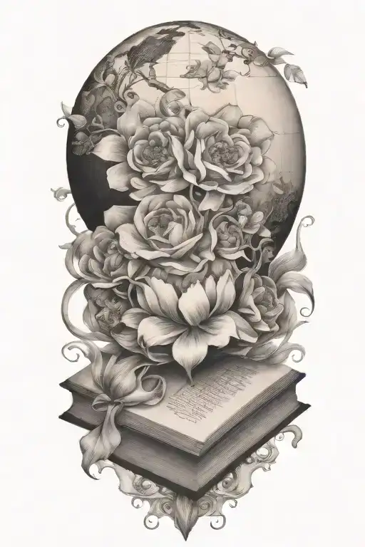 Book Globe Flower Heart