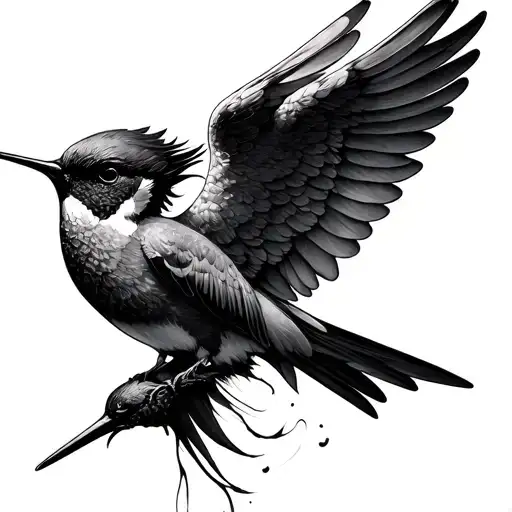 Faceless Angel With Colibri