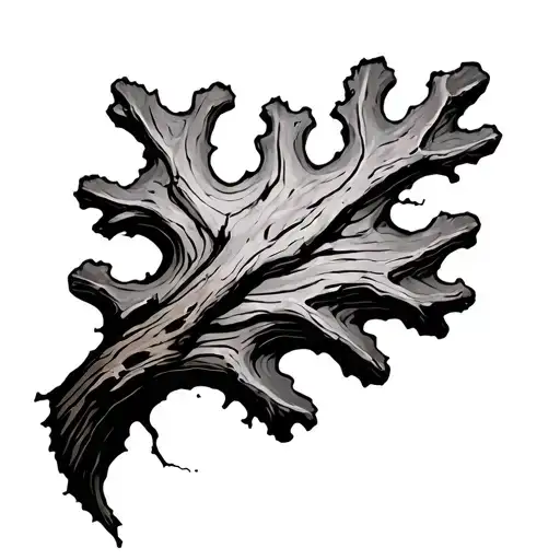 Oak Bark Torn Open