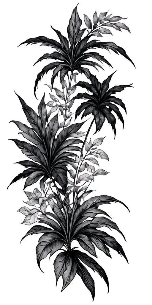 Puerto Rican American Caribbean Motifs With Some Nature Elements Of Island Life