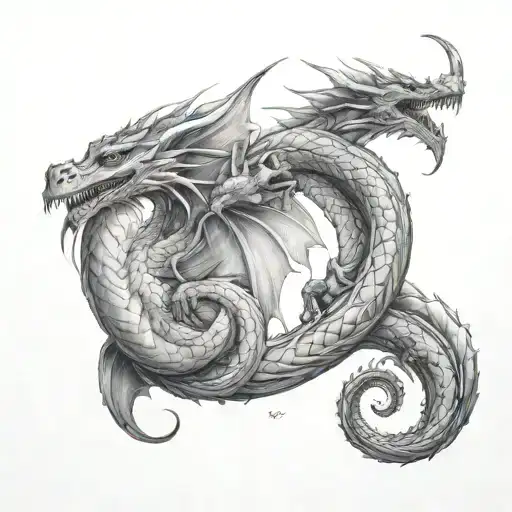 Male And Female Dragons For Forearm