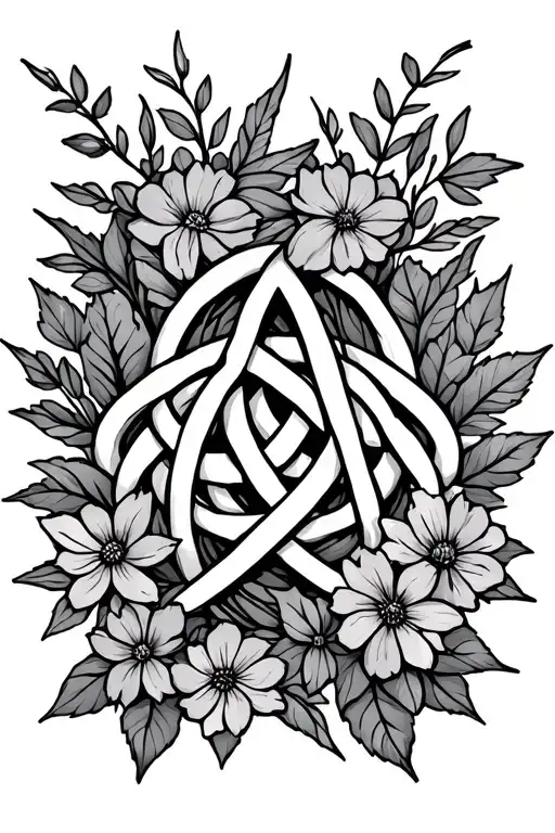 Witch's Knot Surrounded By Leaves And Wild Flowers