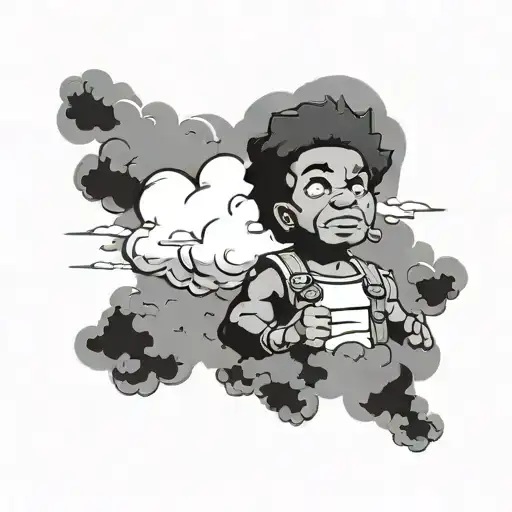 Clouds With Boondocks Character