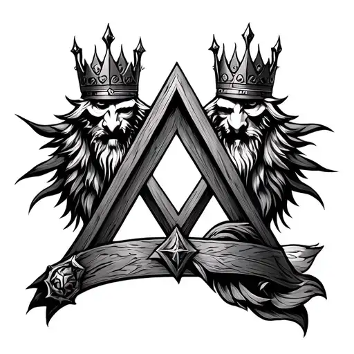 Odin Life Triangle With Crowns