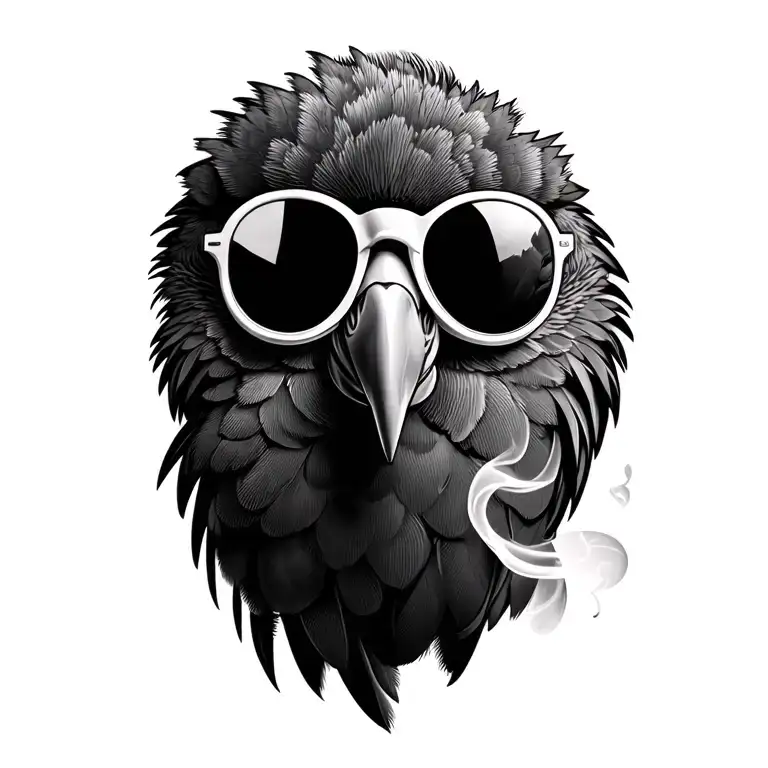 Parrot With Sunglasses Smoking