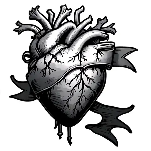 Heart With Banner Wrapped