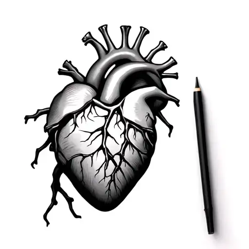 Anatomical Heart With Spinal Column That Is Anatomically Correct