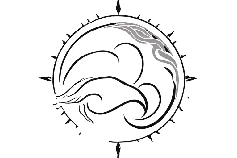 Wave Sun Cancer Zodiac Sign