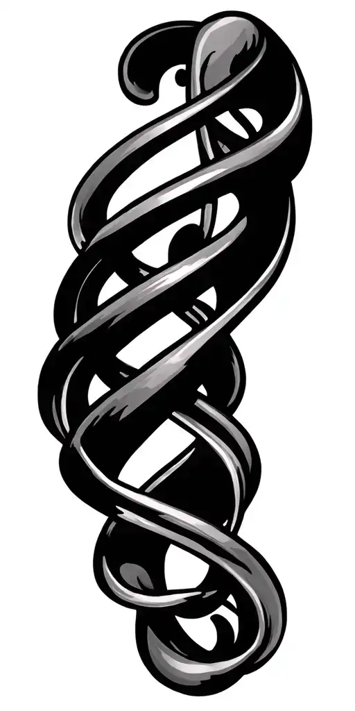 Music Staff Double Helix Intertwined With Musical