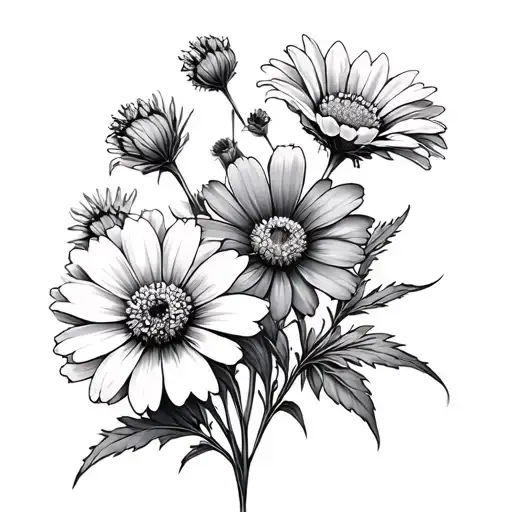 Primrose Aster And Cosmos Flower