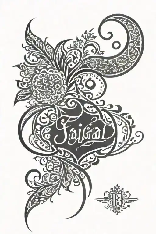 Forough And Sajjad Calligraphy Style Tattoo Very Simple