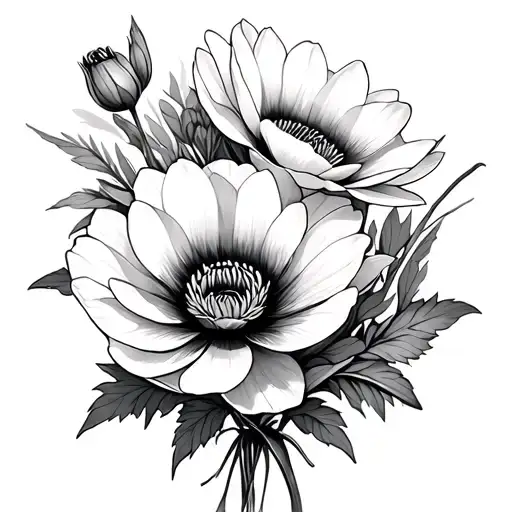 Poppy And Waterlily Bouquet