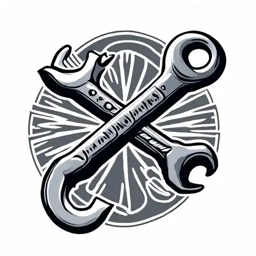 Intertwined Fishing Hook Wrench Crossed