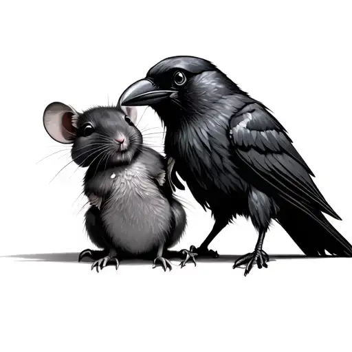 Crow And Mouse As Friends Crazy