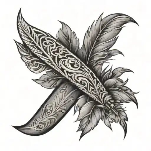 Tooled Leather Sleeve With Reed In It