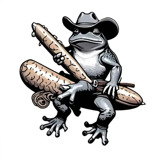 Cowboy Frog Riding A Corndog
