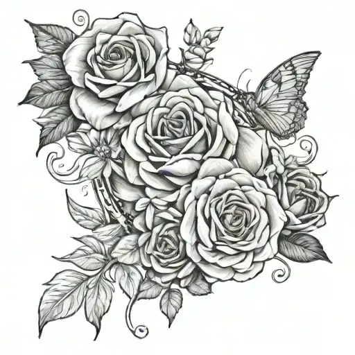 Give Me An Image With The Three Name Adiana Angeli And Eva With Flowers Around The Names