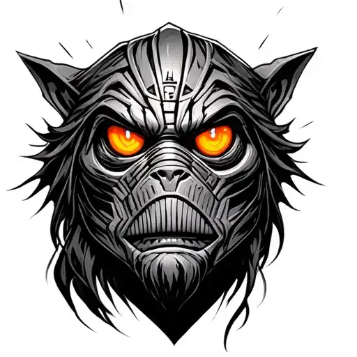 Jabawaki From Star Wars With Orange Bitcoin Glowing Eyes