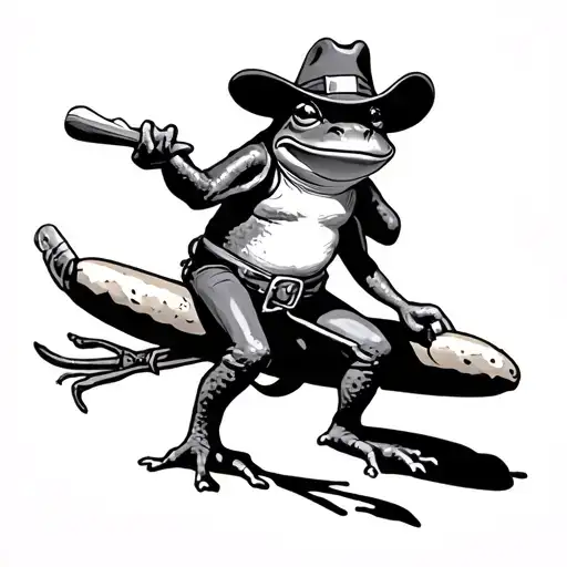 Cowboy Frog Riding A Corndog
