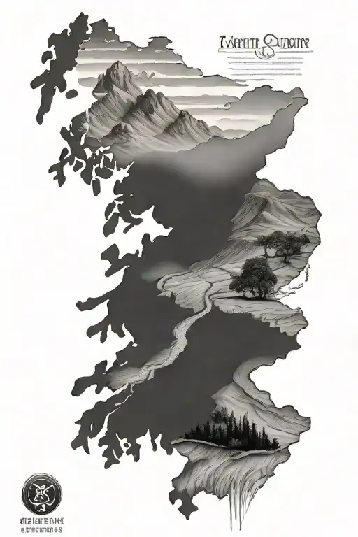 Realistic Scottish Highlands With River