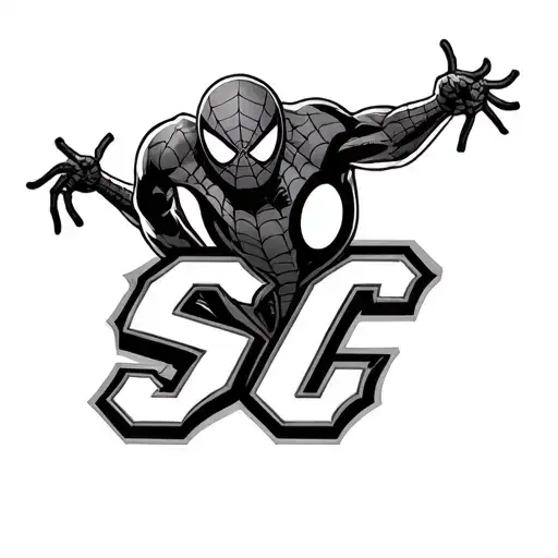 A Tattoo For My Brother With The Initials Sc He Loves Spider-man