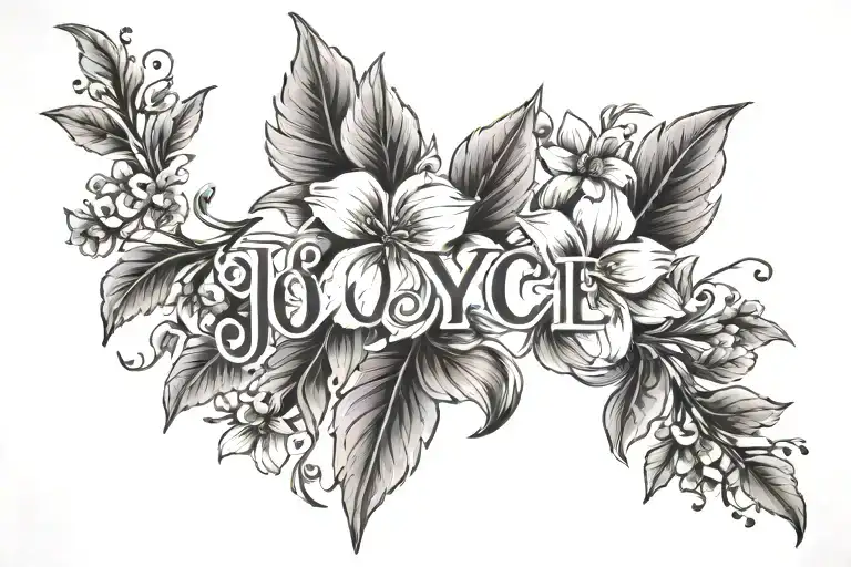 Give Me An Image Of The Name Joyce With Flowers Growing