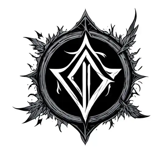 Bts Logo With Shadowhunter Rune Surrounded By Fantasy