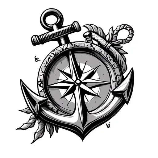 Give Me Scatch A Tattoo With An Anchor And Compass