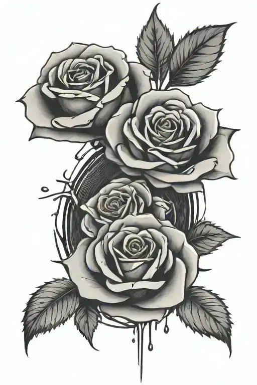 Vinyl Record With Roses Around It Memorial