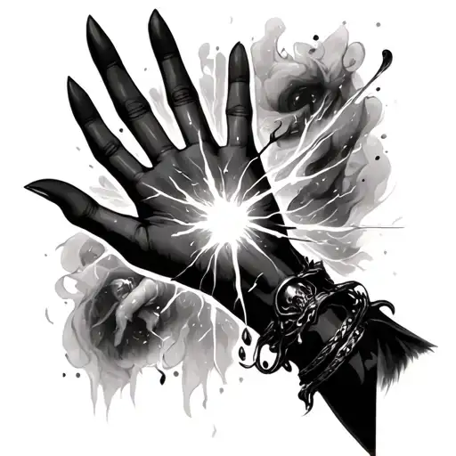 Some Gothic Style On The Arm And In The Hand A Lighting Effect