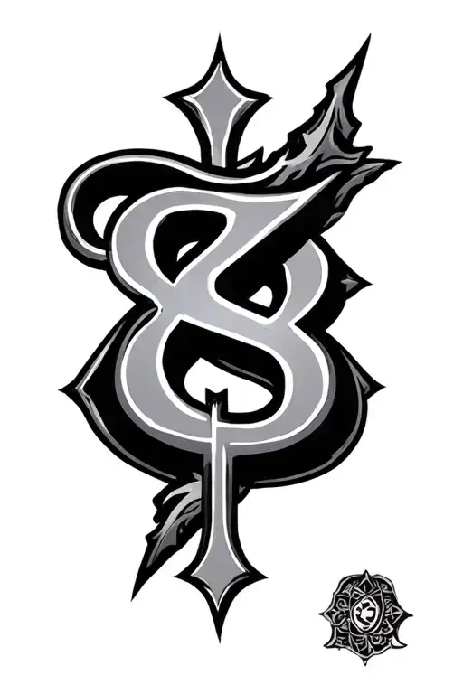 The Number 8 With A Cross And Angle