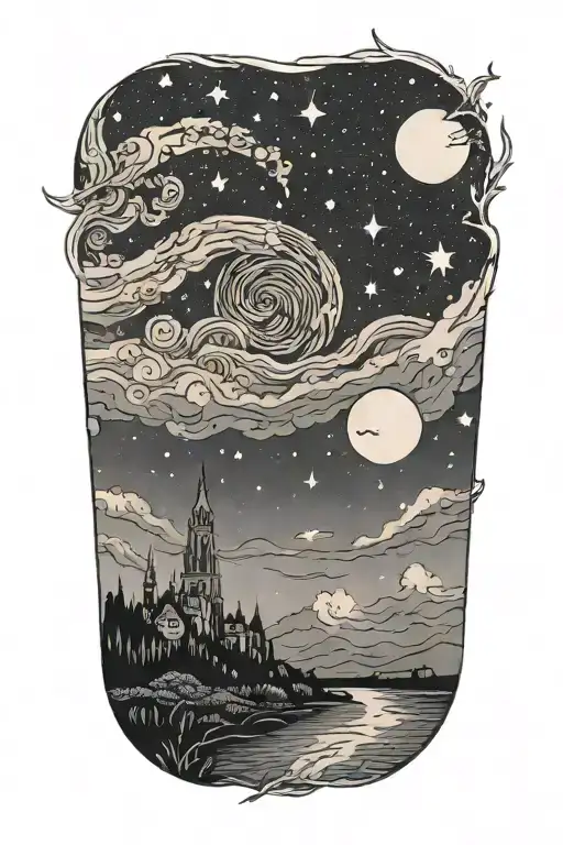 Van Gogh Starry Night With Leo Constellation