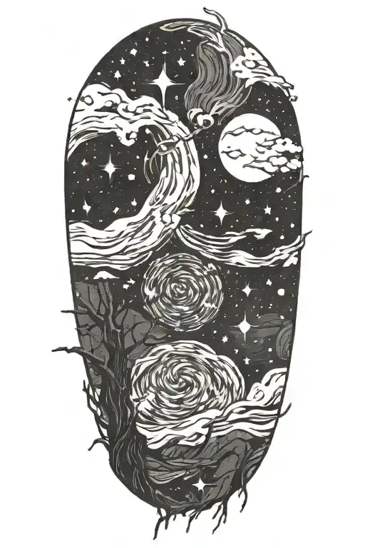 Van Gogh Starry Night With Leo Constellation Intertwined