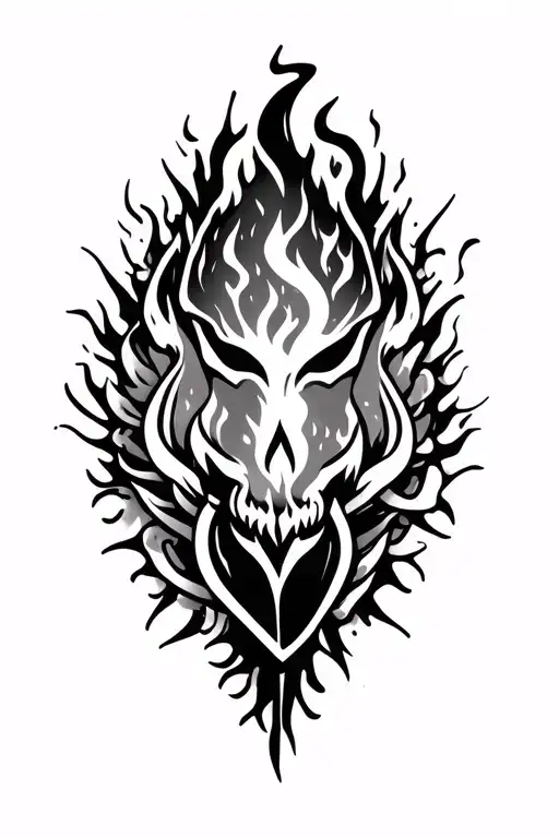 Make A Arm Tatto Nordic Style With Elements Like Fire And Thunder